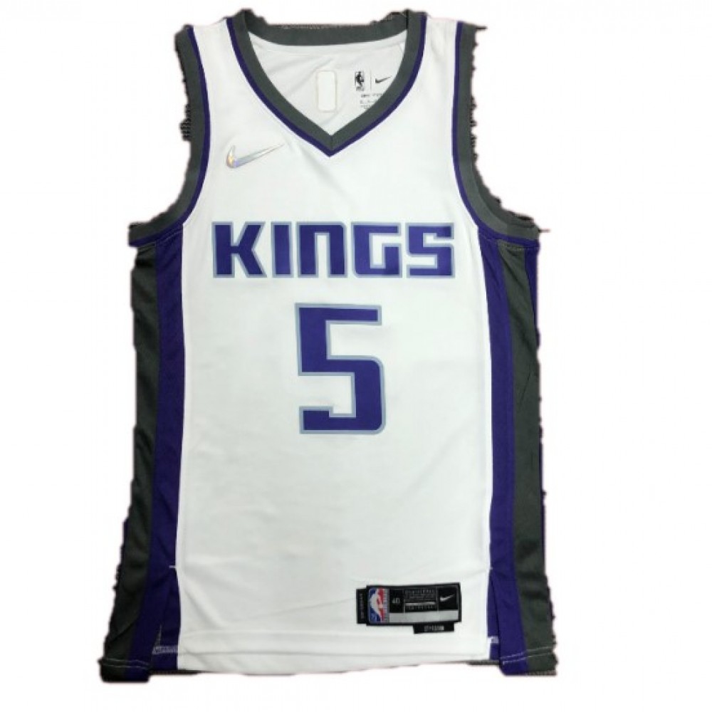 Men's Sacramento Kings De'Aaron Fox #5 White 2021/22 Swingman NBA Jersey - Association Edition-Pro Kit Vault | Brand New 26/27 Sports Jerseys